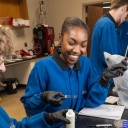 App State students are pictured in a fermentation sciences lab on the Boone campus, working under the direction of Dr. Folarin Oguntoyinbo, associate professor and research mentor in the Department of Chemistry and Fermentation Sciences.